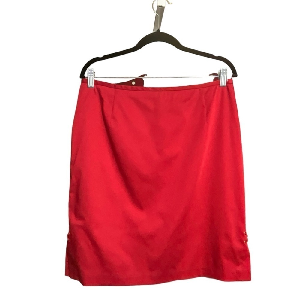 Liz Claiborne Red A-Line Cotton Blend Skirt
